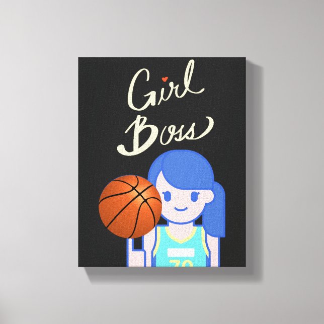 Girl Boss Basketball   Canvas Print (Front)