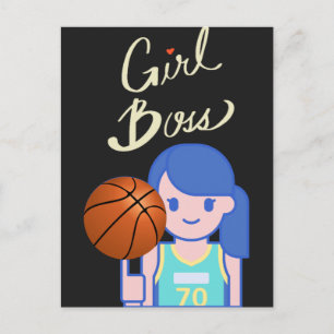 Girl Boss Basketball Postcard