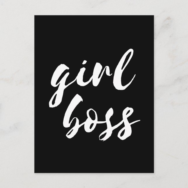 Girl boss black postcard (Front)