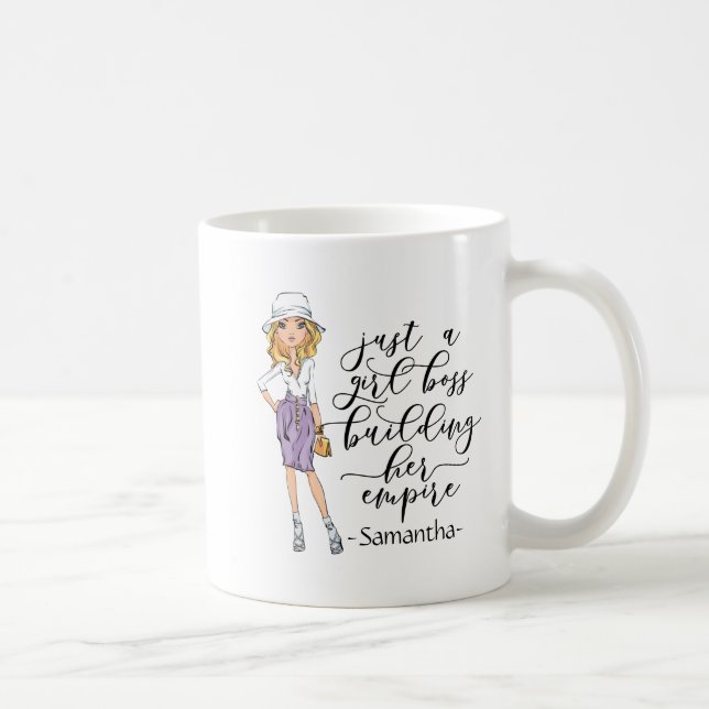 Girl Boss | Blonde Lady | Yellow Coffee Mug (Right)