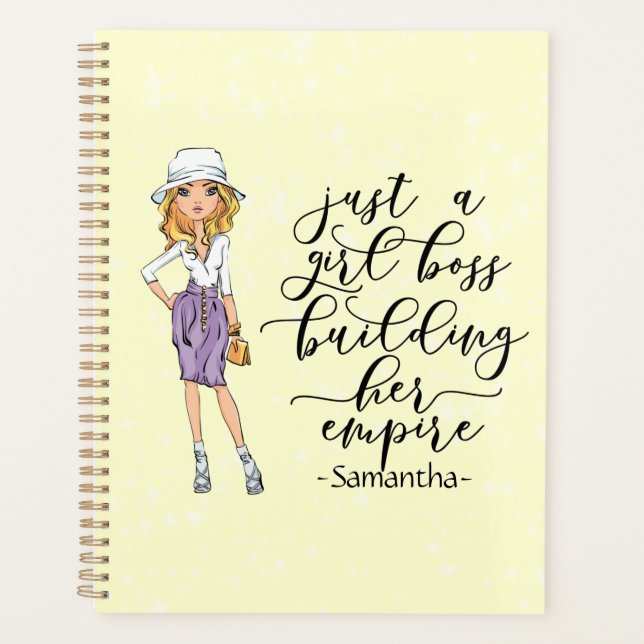 Girl Boss | Blonde Lady | Yellow Planner (Front)