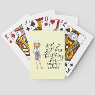 Girl Boss   Blonde Lady   Yellow Playing Cards