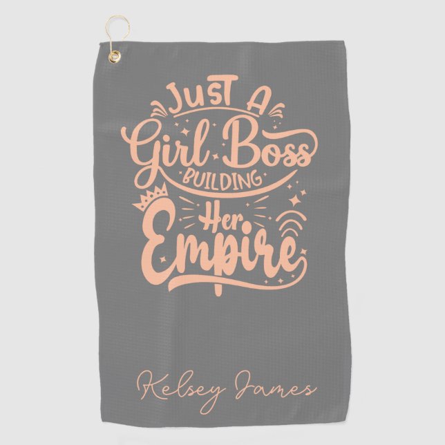 Girl Boss Building Her Empire Personalised  Golf Towel (Front)