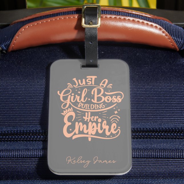 Girl Boss Building Her Empire Personalised  Luggage Tag (Front Insitu 2)