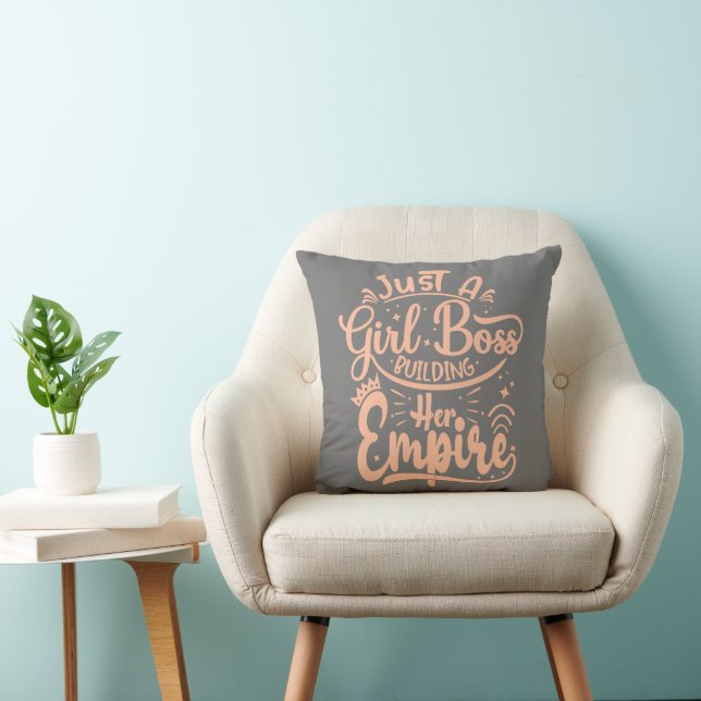 Girl Boss Building Her Empire Word Art Cushion (Chair)