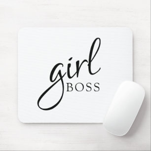 Girl Boss Chic Typography Minimalist Mouse Mat