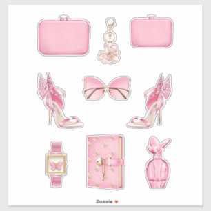 Girl Boss Decals High Fashion Pink Bling Stickers
