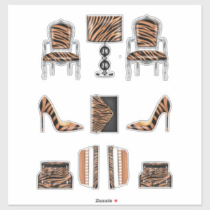 Girl Boss Decals High Fashion Tiger Print Stickers