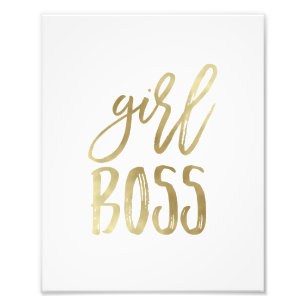 Girl Boss   Gold Art Print