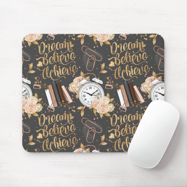 Girl Boss Mousepad – Dream, Believe, Achieve (With Mouse)