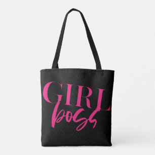 Girl Boss   Pink On Black   Modern Tote Bag