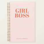 GIRL BOSS Pink Red Retro Calligraphy  Planner<br><div class="desc">GIRL BOSS Pink Red Retro Calligraphy Planner</div>