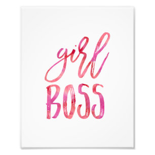 Girl Boss Pink Watercolor Art Print