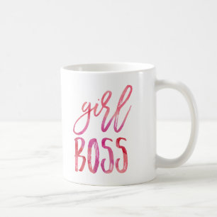 Girl Boss   Pink Watercolor Coffee Mug