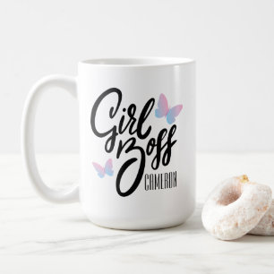 GIRL BOSS Retro Typography Personalised Coffee Mug
