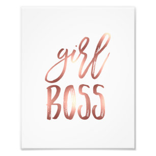 Girl Boss Rose Gold Art Print