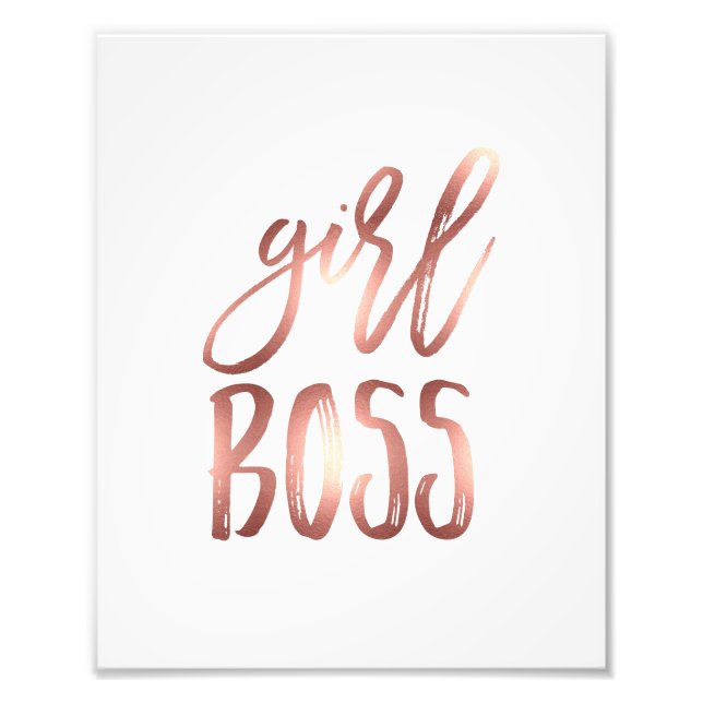 Girl Boss | Rose Gold Art Print (Front)