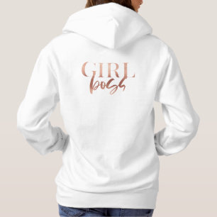 Girl Boss   Rose Gold Black Text   Hoodie