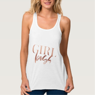 Girl Boss   Rose Gold Black Text   Tank Top