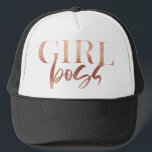 Girl Boss | Rose Gold Black Text | Trucker Hat<br><div class="desc">GIRL BOSS - modern,  fun,  trendy and powerful

***For additional zazzle business stationery,  advertising or merchandising items to match this item,  please contact us through the designer contact on the our zazzle homepage.</div>