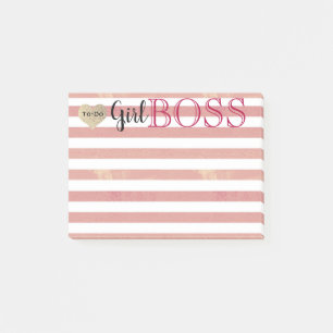 Girl Boss Rose Gold Stripes To-Do Post-it Notes