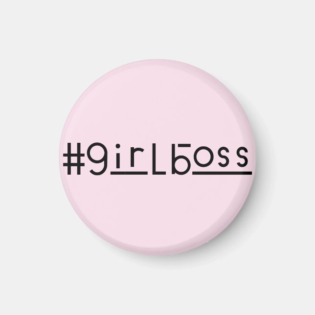 Girl Boss Small Magnet Girly Light Pink (Front)