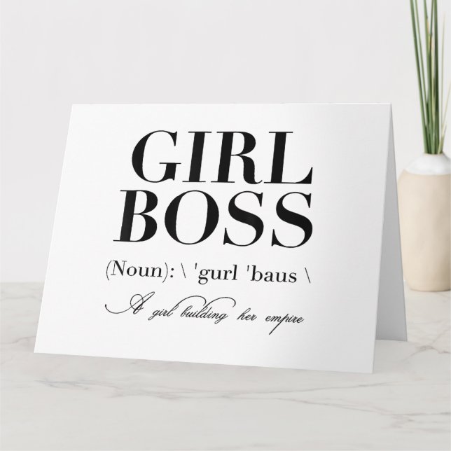 Girl Boss Tshirt, Girl Boss Card (Front)