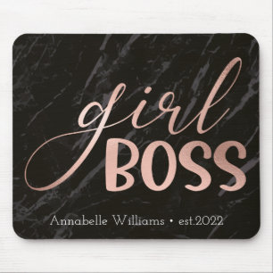 Girl Boss Typography Year Established Mouse Pad