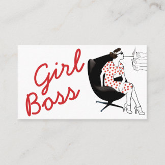Girl Boss Vintage Style Woman Business Card