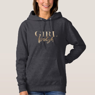 Girl Boss Yellow Gold Black Hoodie