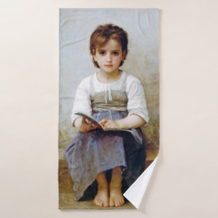 Girl, Bouguereau Bath Towel