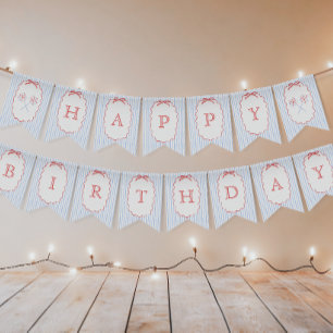 Girl Bow 4th of July Birthday Banner
