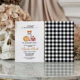 Girl bow Ghost Halloween Baby Shower Little Boo Invitation