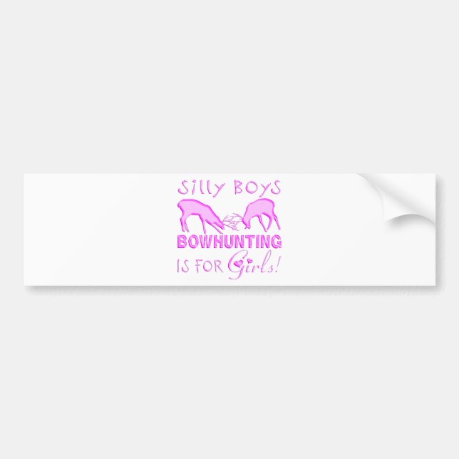 GIRL BOWHUNTER DEER BUMPER STICKER (Front)