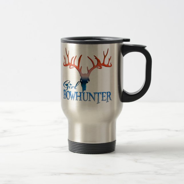 GIRL BOWHUNTER DEER Travel Mugs (Right)