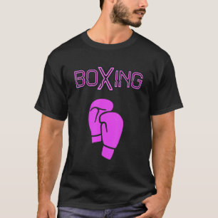 Girl Boxer Woman Boxing Hot Pink Boxing Gloves     T-Shirt