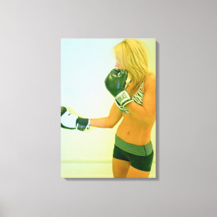 girl boxer wrapped canvas