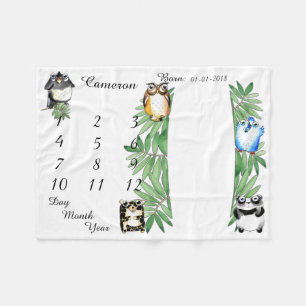 Girl/Boy Baby Milestone Blanket Size 40 x 30