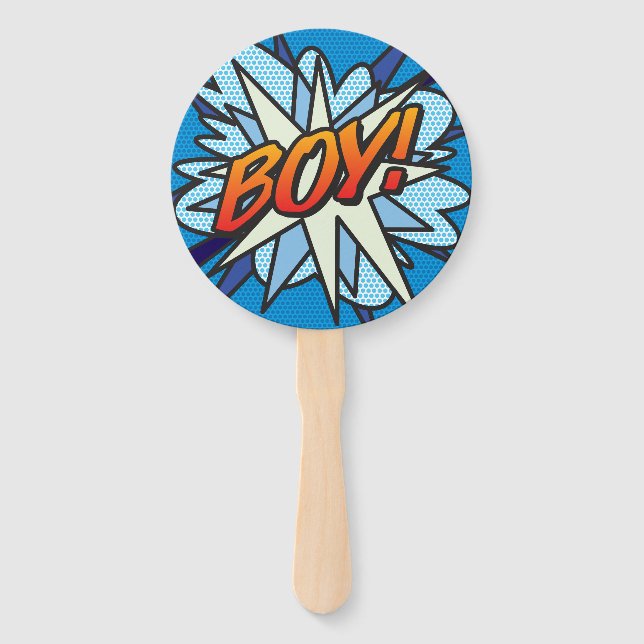 Girl Boy Gender Reveal Quiz Game Sign Hand Fan (Front)