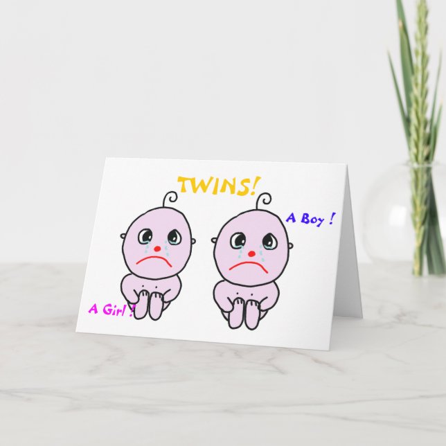 Girl & Boy Twins Card (Front)