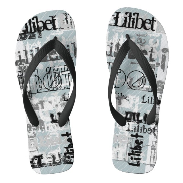 Girl Boys NAME Gifts Accessories Sage Green Flip Flops (Footbed)