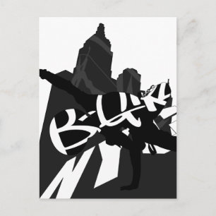 Girl Break Dancer NYC Silhouette Postcard