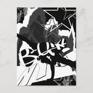 Girl Break Dancer Silhouette Postcard