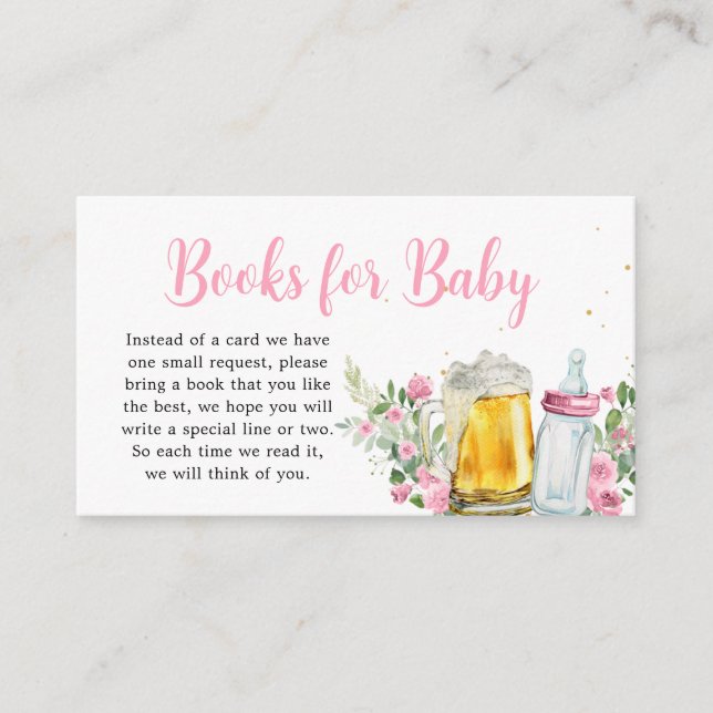 Girl Brewing Beer and Bottle Books for Baby Enclosure Card (Front)