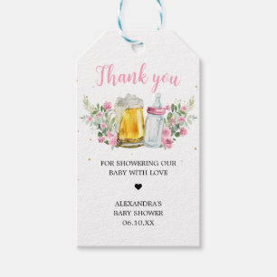 Girl Brewing Beer and Bottle Favour Tags