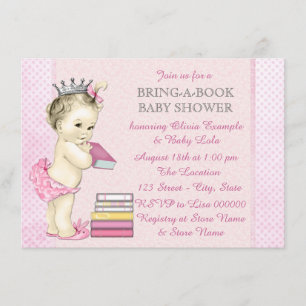 Girl Bring a Book Baby Shower Enclosure Card