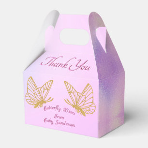 Girl Butterfly Pink Sparkly Whimsical Baby Shower Favour Box