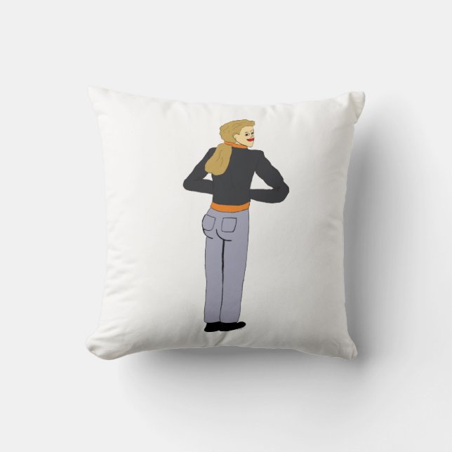 girl button cushion (Front)