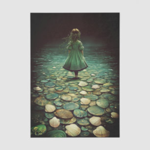 Girl By The Sea, Shells & Stones EQ6L Decoupage Tissue Paper