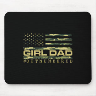 Girl Camo Dad American Usa Flag Dad Of Girls 4th O Mouse Mat